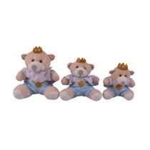 Trio Urso Principe Para Nicho de Luxo 15 cm 20 cm 25 cm
