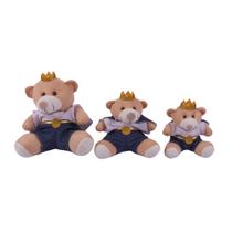 Trio Urso Principe Para Nicho de Luxo 15 cm 20 cm 25 cm