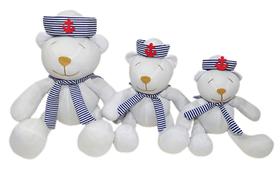 Trio Ursos Articulados Marinheiro P/ Nichos e Decoração 26 Cm-21 Cm-16cm Trio Ursos Articulados Marinheiro P/ Nichos e Decoração 26 Cm-21 Cm-16cm