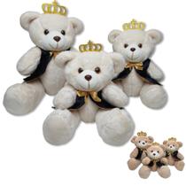 trio ursos pelucia baunilha principe ideal para decoração em nichos super fofo - RG Shops
