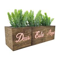 Trio Vasinho Decorativo Deus Está Aqui Plantinha Artificial Acrilico Espelhado Rosê Trio Vasinho Decorativo Deus Está Aqui Plantinha Artificial Acrilico Espelhado Rosê