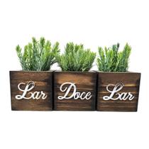 Trio Vasinho Decorativo Lar Doce Lar Acrílico Espelhado Prata - Enfeite Luxo Elegante Trio Vasinho Decorativo Lar Doce Lar Acrílico Espelhado Prata - Enfeite Luxo Elegante