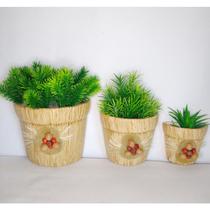 Trio Vaso De Parede Cerâmica Decoração