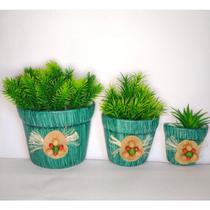 Trio Vaso De Parede Cerâmica Decoração