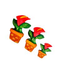 Trio Vaso de Parede Flor Antúrio Decorações Trio Vaso de Parede Flor Antúrio Decorações