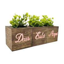 Trio Vaso Decorativo Cachepot - Madeira Pinus Acrilico Espelhado Rosê - Enfeite Decoração Luxo Trio Vaso Decorativo Cachepot - Madeira Pinus Acrilico Espelhado Rosê - Enfeite Decoração Luxo