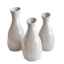 Trio vaso garrafa jarro cor areia decoração para mesa