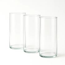 Trio Vaso Vidro Transparente Cilíndrico 14x40 Arranjo Mesa Trio Vaso Vidro Transparente Cilíndrico 14x40 Arranjo Mesa