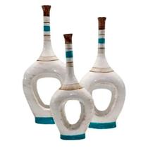 Trio Vasos Deluxe de Plantas Secas em Cerâmica Decor - Cintilante