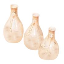 Trio Vasos Garrafas em Cerâmica de Sala Decor - Perolado