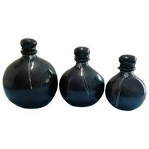Trio Vasos Shalom em Cerâmica de Sala Decorativos - Black