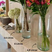 Trio Vasos Tubo Vidro Transparente Cilindrico 14x30 para arranjos Flores e plantas naturais Trio Vasos Tubo Vidro Transparente Cilindrico 14x30 para arranjos Flores e plantas naturais