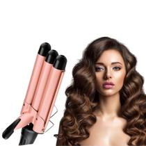 Triondas Modelador de Cachos Profissional 25mm Bivolt Prancha Turmalina Cerâmica Ondas Perfeitas Anti Estático