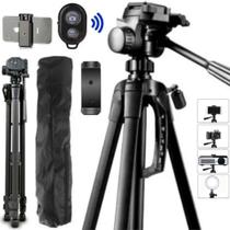 Tripé 1,80m profissional + acessórios suporte celular bolsa controle bluetooth filmagem gravação vídeo foto