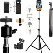 Tripé 2 Metros Suporte Celular Pedestal para Estúdio Iluminação Câmera Filmagem - CJR