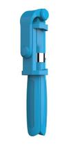 Tripé Azul Bastão Selfie Bluetooth Com Controle Disparo Retrátil Para Celular