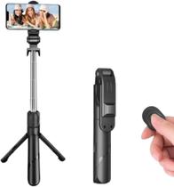 Tripé Bastão de Selfie Bluetooth Recarregável com Controle Remoto 3 em 1, Ajustável, Dobrável - Por