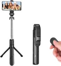 Tripé Bastão de Selfie Bluetooth Recarregável com Controle Remoto 3 em 1, Ajustável, Dobrável