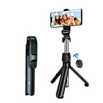 Tripé Bastão Pau de selfie Bluetooth vertical e horizontal