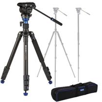 Tripé Benro AERO 4 Com Cabeça Hidráulica S4PRO Vira Monopé - A2883F Até 4kg