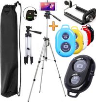 Tripé Câmera Suporte Celular Telescópio Pedestal Profissional Smartphone Regulagem Altura Disparador Bluetooth Youtuber