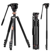 Tripé Cayer FP2450 com cabeça de fluido de 190 cm de alumínio para câmera de 6 kg
