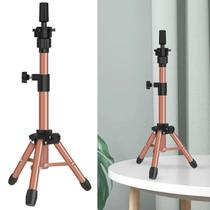 Tripé com suporte de peruca ZQIAN BEAUTY MINI, café com leite ajustável de 64 cm Tripé com suporte de peruca ZQIAN BEAUTY MINI, café com leite ajustável de 64 cm