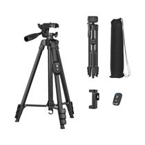 Tripé De Câmera Portátil De Alumínio De 60 Polegadas Com Controle Remoto E Bolsa De Viagem Para Tripé De Câmera Portátil De Alumínio De 60 Polegadas Com Controle Remoto E Bolsa De Viagem Para