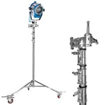 Tripé De Iluminação Profissional Inox Com Rodinhas 40kg 3,7 Metros - Fc370
