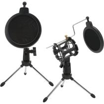 Tripé De Mesa Com Pop Filter Para Microfone Pequeno Pedestal