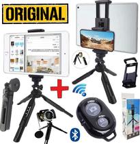 Tripé de Mesa Suporte Ajustável Apoio Celular Câmera Tablet iPad Youtuber Foto Vídeo Selfie Makeup Youtuber + Controle