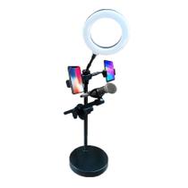 Tripé De Microfone Para Gravação Com Ring Light Usb - TOP TOTAL