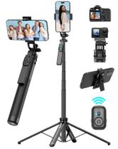 Tripé de telefone e bastão de selfie até 180 cm com controle remoto sem fio