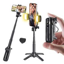 Tripé de telefone MAGIC JOHN Selfie Stick com controle remoto e luz de preenchimento