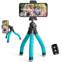 Tripé de telefone UbeeSize TBC001 portátil flexível com controle remoto azul