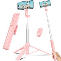 Tripé de viagem Selfie Stick Liphisy para celular rosa