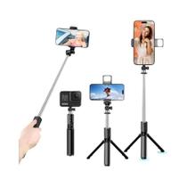 Tripé Extensível Bluetooth com Controle Remoto - Selfie Stick Leve para iPhone e TikTok