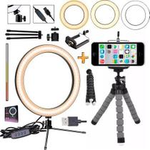 Tripé Flexível Mesa Portátil Iluminador Ring Light Led Anel Celular Universal Foto Vídeo Acessórios Youtuber Makeup Vlog