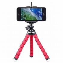 Tripé Flexível Universal Suporte Celular Câmera VERMELHO