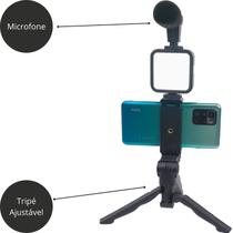 Tripé Fotográfico Universal Kit Vlog 5 em 1 Ajustável