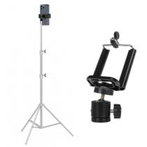 Tripé Inox Greika Com Suporte Para Celular 2m Tripé Inox Greika Com Suporte Para Celular 2m