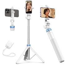 Tripé Kaiess 62 com Selfie Stick e Controle Remoto para iPhone - Branco Tripé Kaiess 62 com Selfie Stick e Controle Remoto para iPhone - Branco