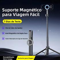 Tripé magnético para telefone T18, sem fio, bastão de selfie, tripé de mesa Tripé magnético para telefone T18, sem fio, bastão de selfie, tripé de mesa