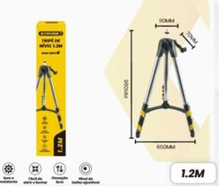 Tripé para Nível a Laser 1,20m rosca 5/8 Aço Inoxidavel resistente