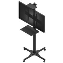 Tripé para TV com bandeja e pés de rodízios de 27 a 65 polegadas