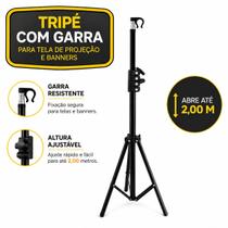 Tripé Porta Banner com Garra Ajustável até 2m Suporte para Tela de Projeção e Banner Tripé Porta Banner com Garra Ajustável até 2m Suporte para Tela de Projeção e Banner