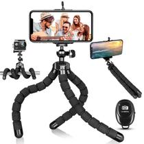 Tripé portátil flexível com suporte de clipe de telefone