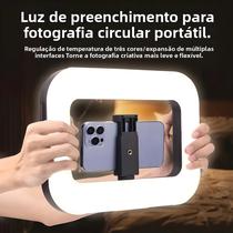 Tripé Portátil Para Smartphone Com Anel De Luz E Estabilizador Para Filmagem E Gravação De YouTube