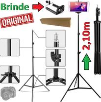 Tripé Profissional 2,10 Profissional Câmera Celular Pedestal Robusto Para Iluminador Ring Light Suporte Celular Youtuber