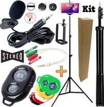 Tripé Profissional 2,10M Pedestal Suporte Adaptador Celular